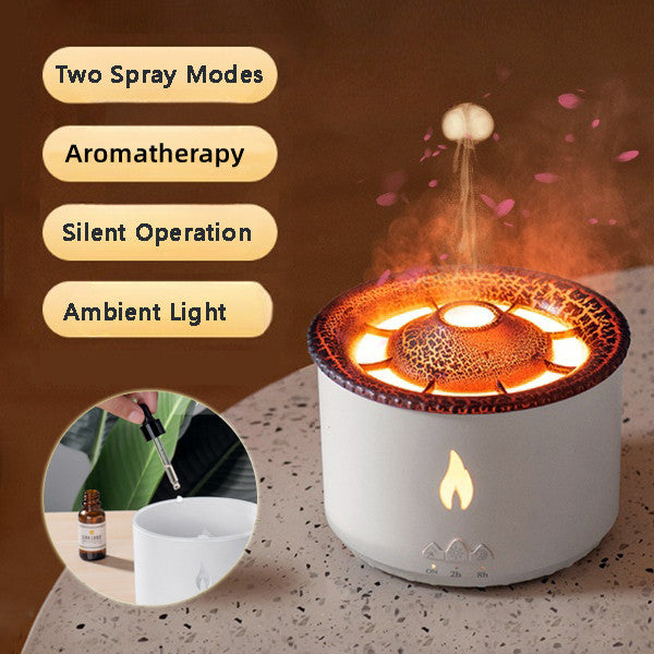 360ML Volcano Flame Air Humidifier Aroma Diffuser