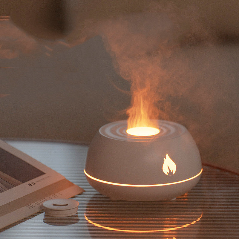 Flame Humidifier Aromatherapy Diffuser 7 Colours Light Home Air Humidifier 130ML USB Room Fragrance Essential Oil Diffuser