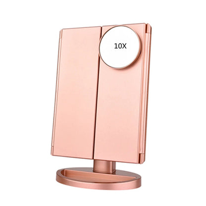 24 LED Magnifying Lighted Cosmetic Makeup Mirror Tabletop Tri-fold Touch Screen Mirror Touch Screen