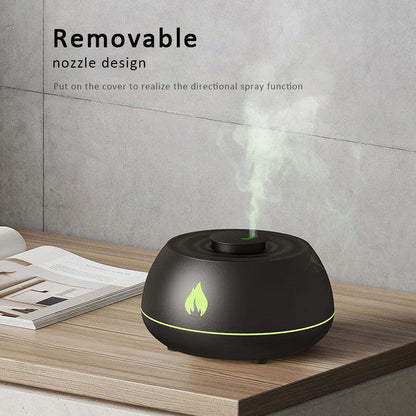 Flame Humidifier Aromatherapy Diffuser 7 Colours Light Home Air Humidifier 130ML USB Room Fragrance Essential Oil Diffuser