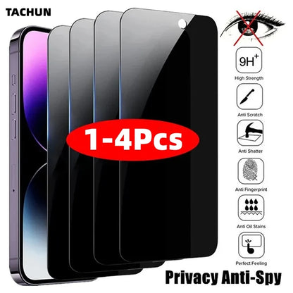 1-4Pcs Anti-spy Tempered Glass for IPhone 15 14 13 12 11 Pro Max Full Cover Privacy Screen Protector For iPhone 13 14 15 Glass