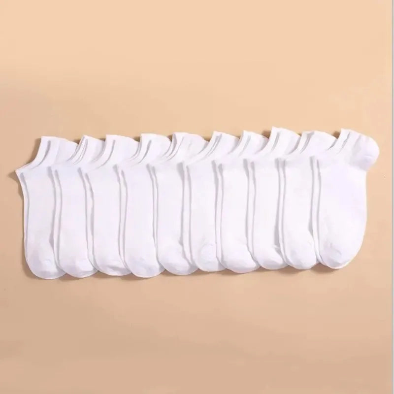 10 Pairs Women/Men Boat Socks Invisible Low Cut Silicone Non-slip Summer No-show Ankle Socks Solid Color Casual Breathable