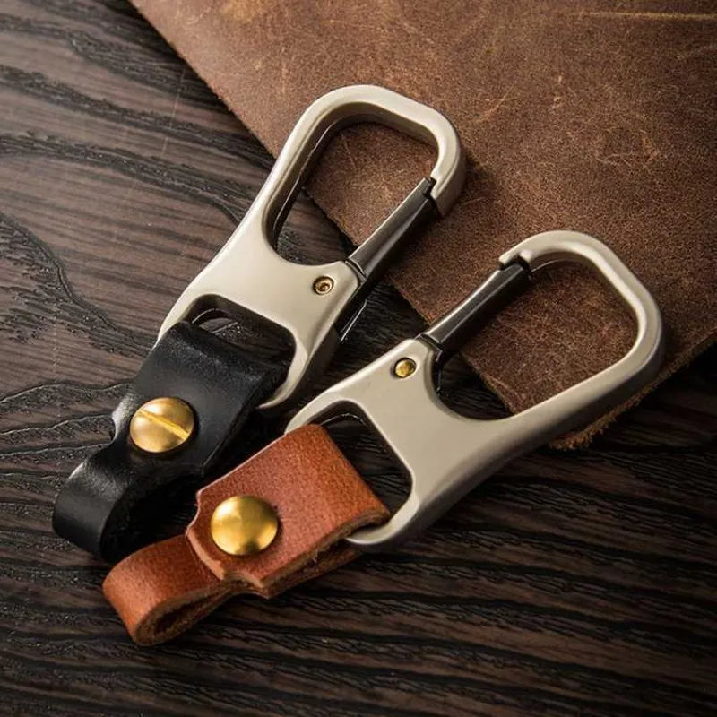 2022 Luxury Genuine Leather Keyring Keychain Men's Simple Key Chains Holder Keyfob For Car Accessories Gift