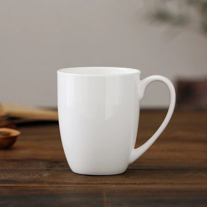 White Bone China Mug Water Cup Large-capacity Ceramic Cup Home Office Coffee Cup Milk Cup Tea Cup Nordic Style Mug Decoration