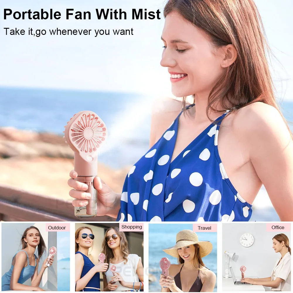 Portable Handheld Fan with Spray