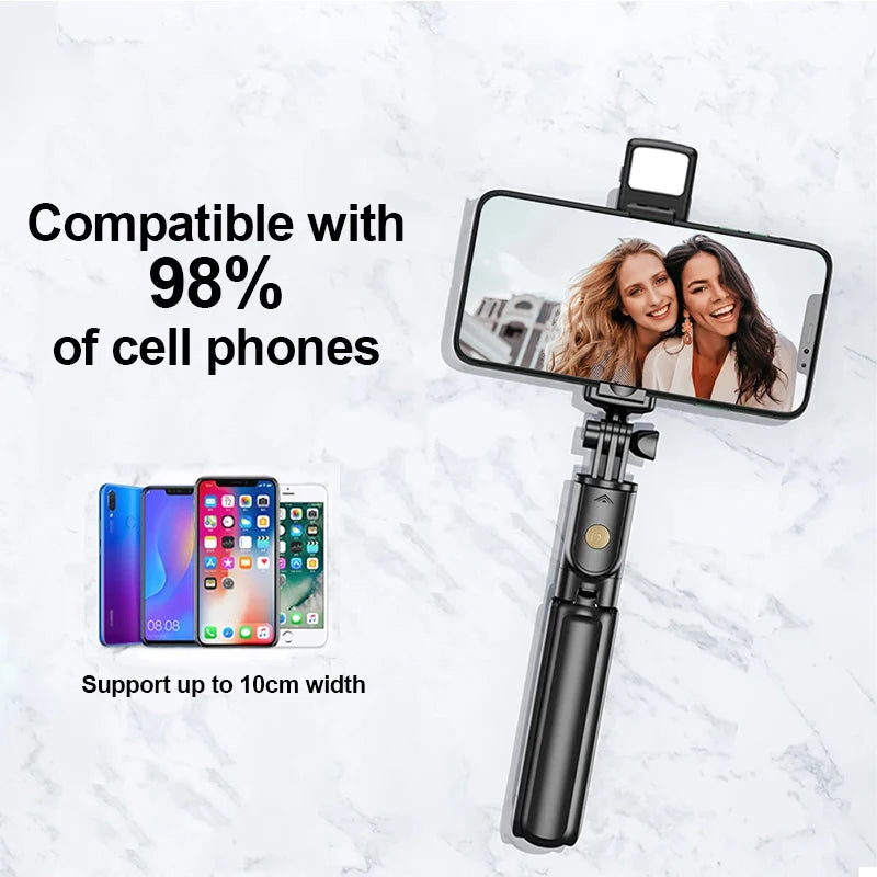 Wireless Selfie Stick Tripod with Light