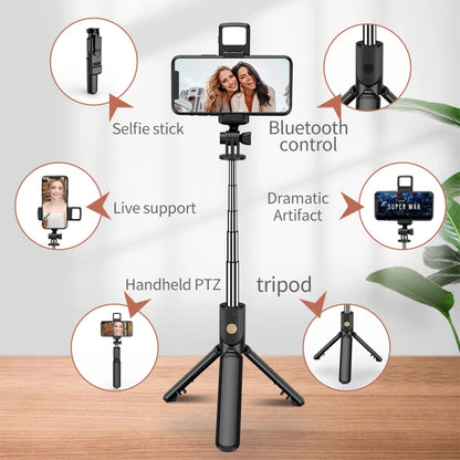 Wireless Selfie Stick Tripod with Light