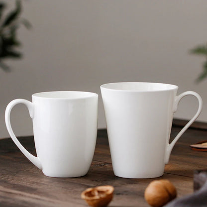 White Bone China Mug Water Cup Large-capacity Ceramic Cup Home Office Coffee Cup Milk Cup Tea Cup Nordic Style Mug Decoration