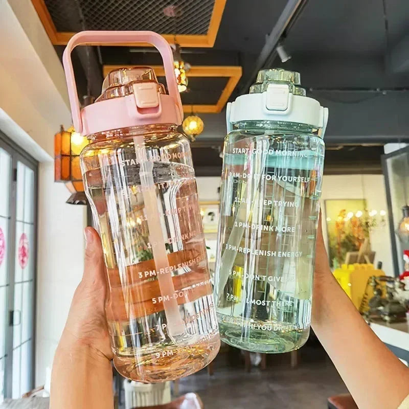 2L Portable Water Bottle with Time Marker