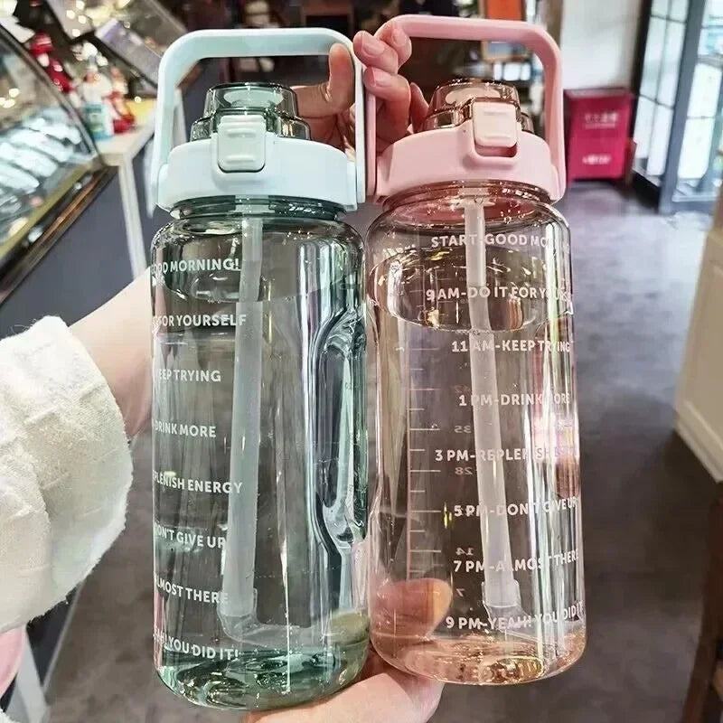 2L Portable Water Bottle with Time Marker