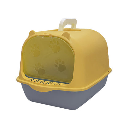 Oversized Splash-proof Cat With Sand In A Litter Box