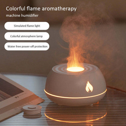 Flame Humidifier Aromatherapy Diffuser 7 Colours Light Home Air Humidifier 130ML USB Room Fragrance Essential Oil Diffuser